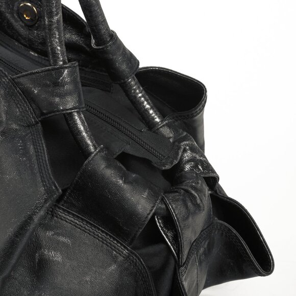 Loewe Nappa Aire Metallic Black Sheep Skin Anagram Handbag - Picture 8 of 12